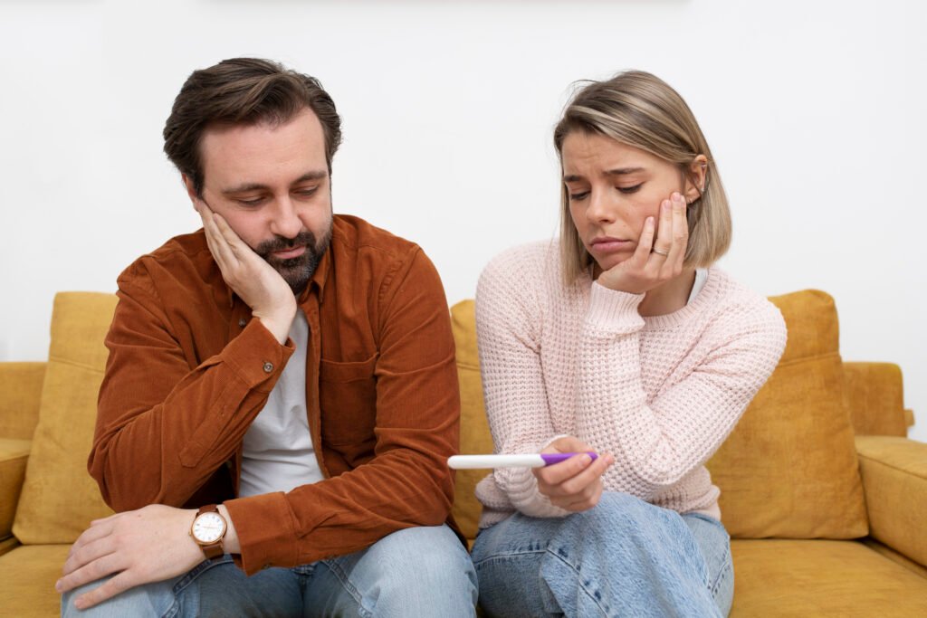 Sad couple beacause of infertility